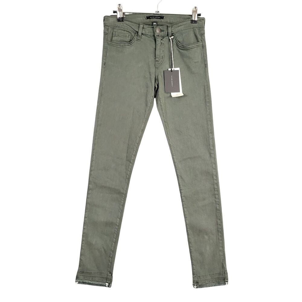 NWT FLYING MONKEY Y1123 Green Skinny Low Rise Stretch Denim Ankle Jeans SIZE 25
